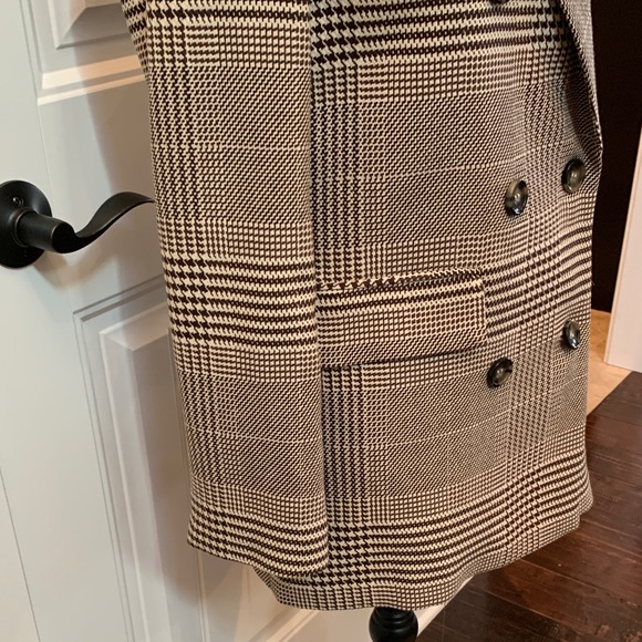 New H&M Women's Checkered Double-Breasted Blazer NWOT - Picture 4 of 8